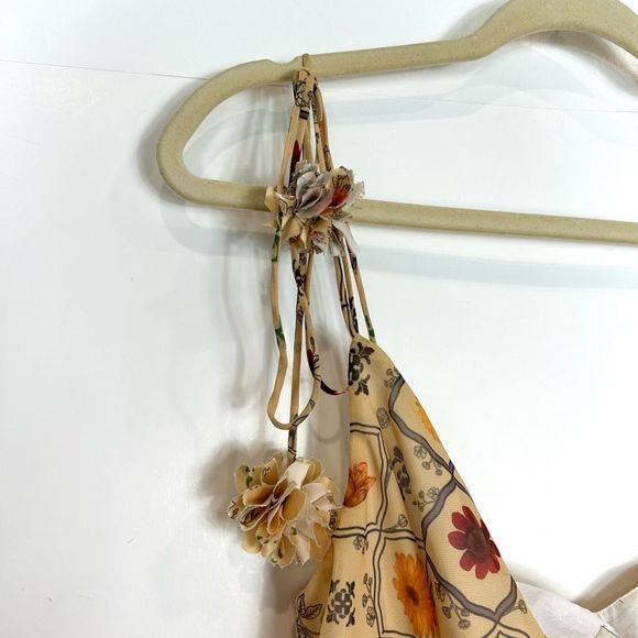 Anthropologie Gold and Green Jumpsuit Luxurious Wide-Leg Design - Picture 8 of 16